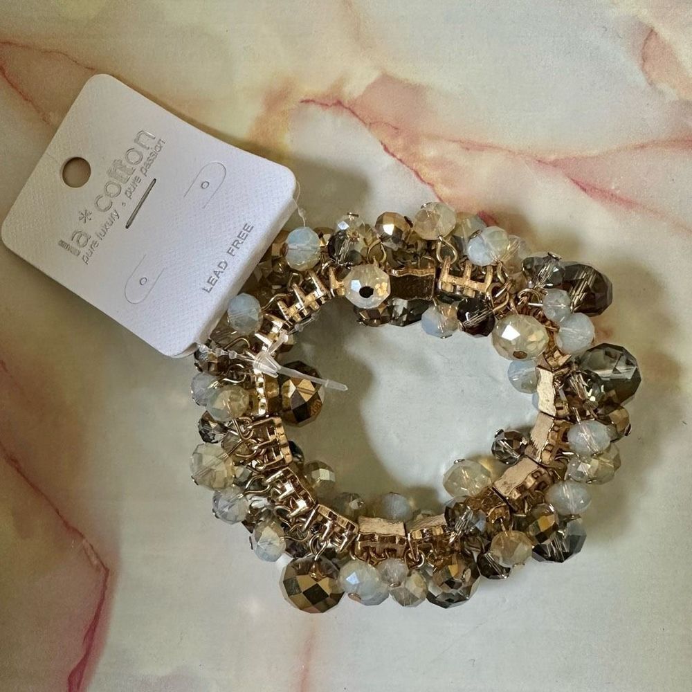 La Cotton beaded stretchy bracelet